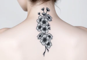 a bunch of flowers going down spine tattoo tattoo idea