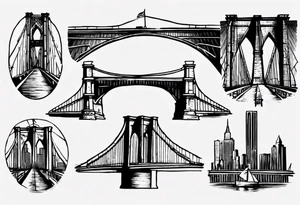 small New York 
vintage
Brooklyn Bridge tattoo idea