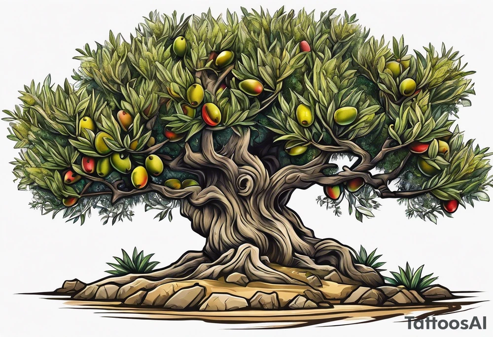 olive tree tattoo idea