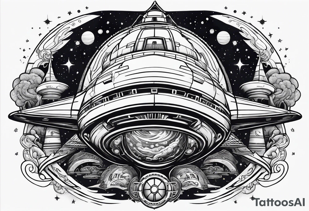 Afrofutistic space 
ship tattoo idea