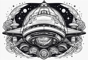 Afrofutistic space 
ship tattoo idea
