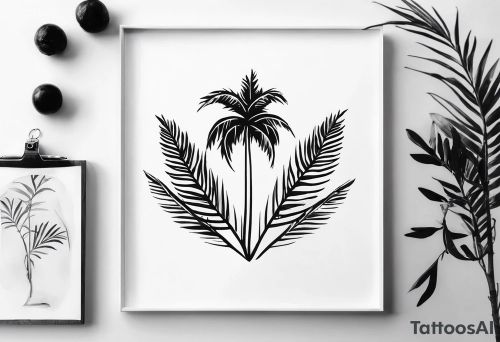 palm tree but switch leaves with hands tattoo idea