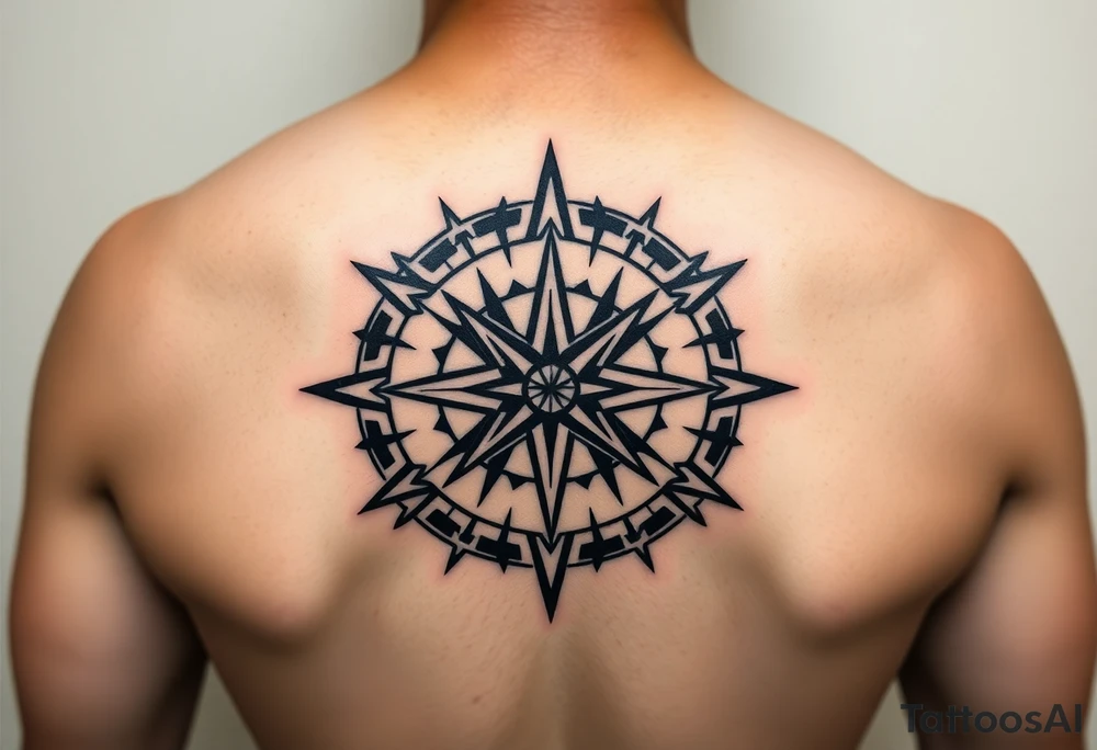 Double layered Compass rose tattoo idea