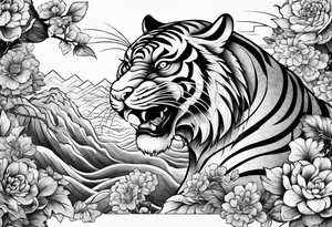 chinesische Mauer mit Tiger Ratte und schlange tattoo idea