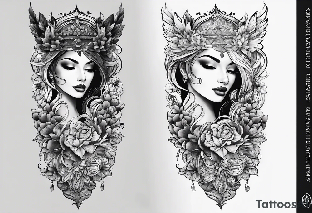 neck sleeve tattoo idea