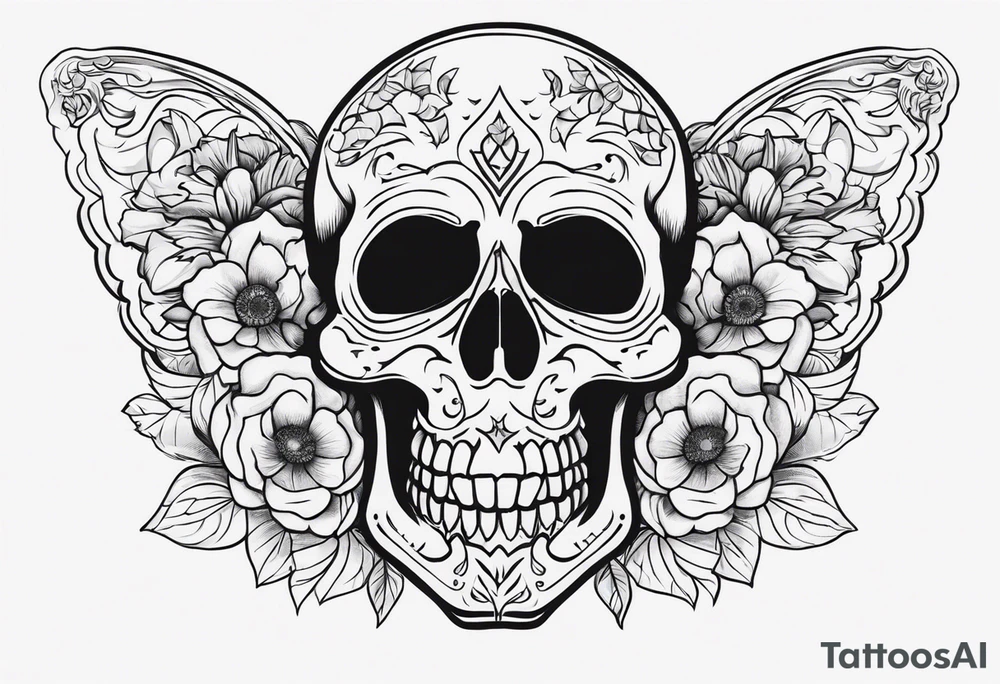Detailed Skull tattoo idea