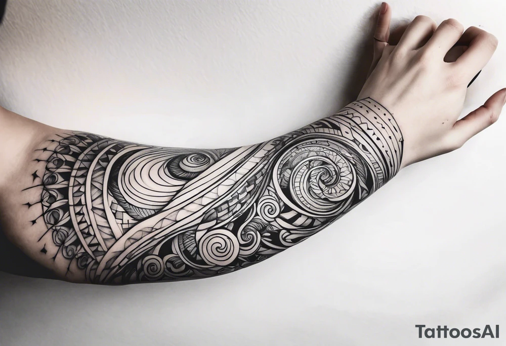 spiral around arm down to the forearm tattoo idea