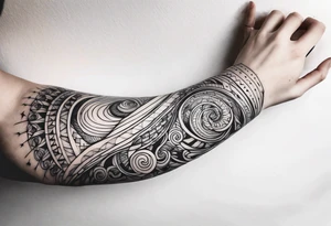 spiral around arm down to the forearm tattoo idea