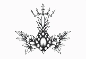 Majestic crown ,pineapple vagina and anus tattoo idea