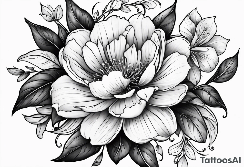 Dog wood flower tattoo idea