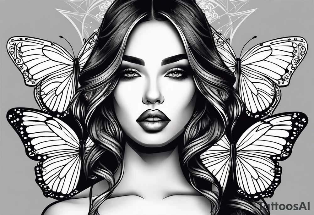 Beautiful women butterfly sarcastic comment svg tattoo idea