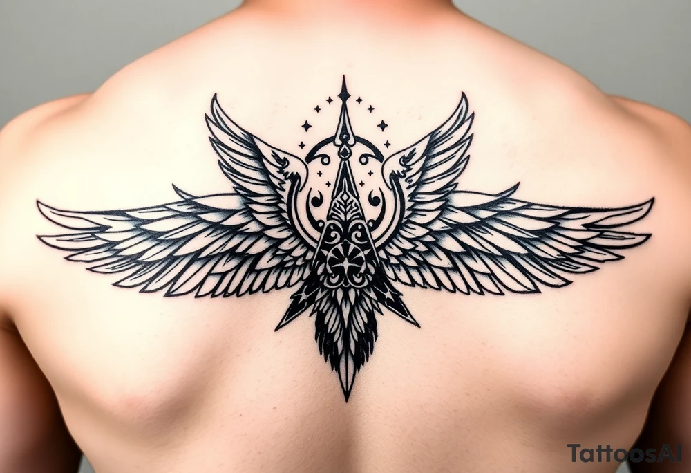 i want a back tattoo with separately them but on one back :

- Fortis Fortuna Adiuvat
- Polynesian tattoo
- a winged tattoo tattoo idea