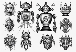 robot design tattoo idea