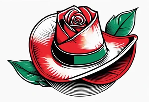 red rose wearing mexican hat tattoo idea