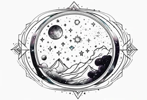Celestial galaxy realistic tattoo idea