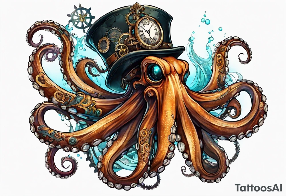 Octopus steampunk tattoo idea