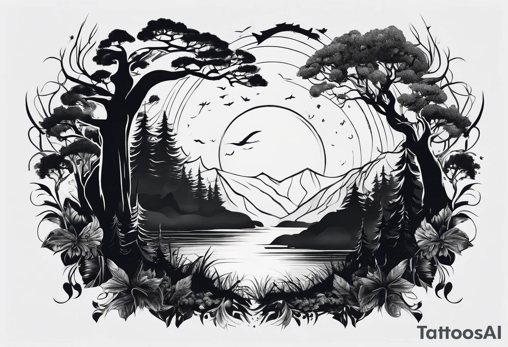 Bäume silhouette tattoo idea