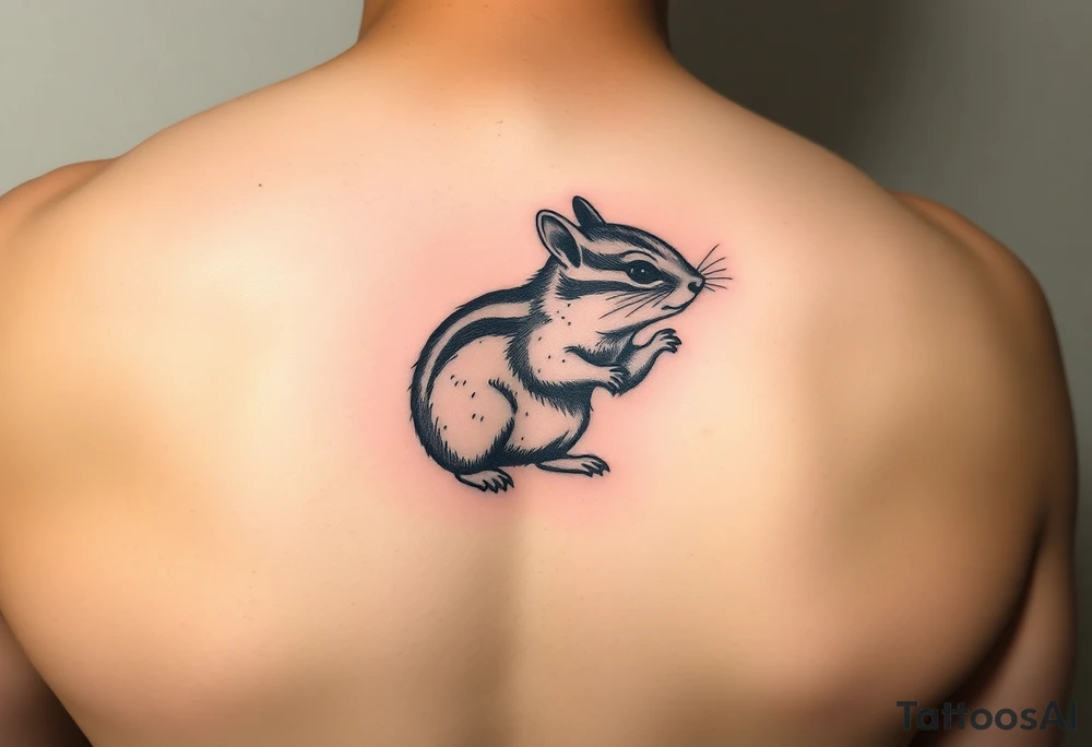 Playful chipmunk tattoo idea