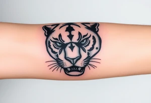 Improvise some design around a full black panther tattoo idea