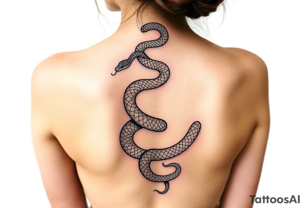 Snake  shedding skin 
Down spine tattoo idea
