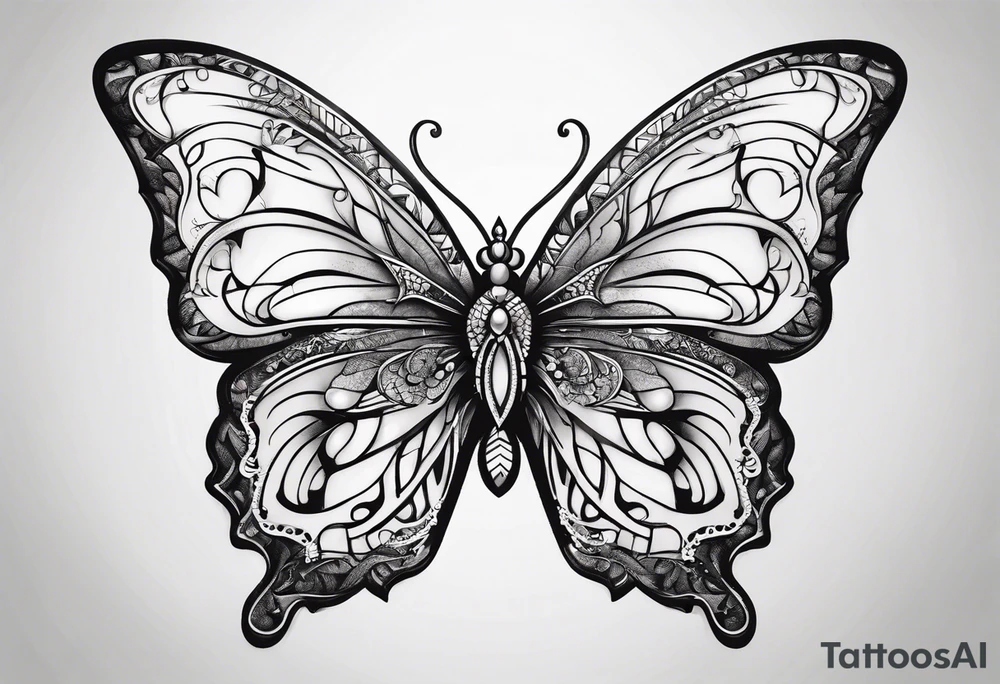 Simple Butterfly sternum tattoo tattoo idea
