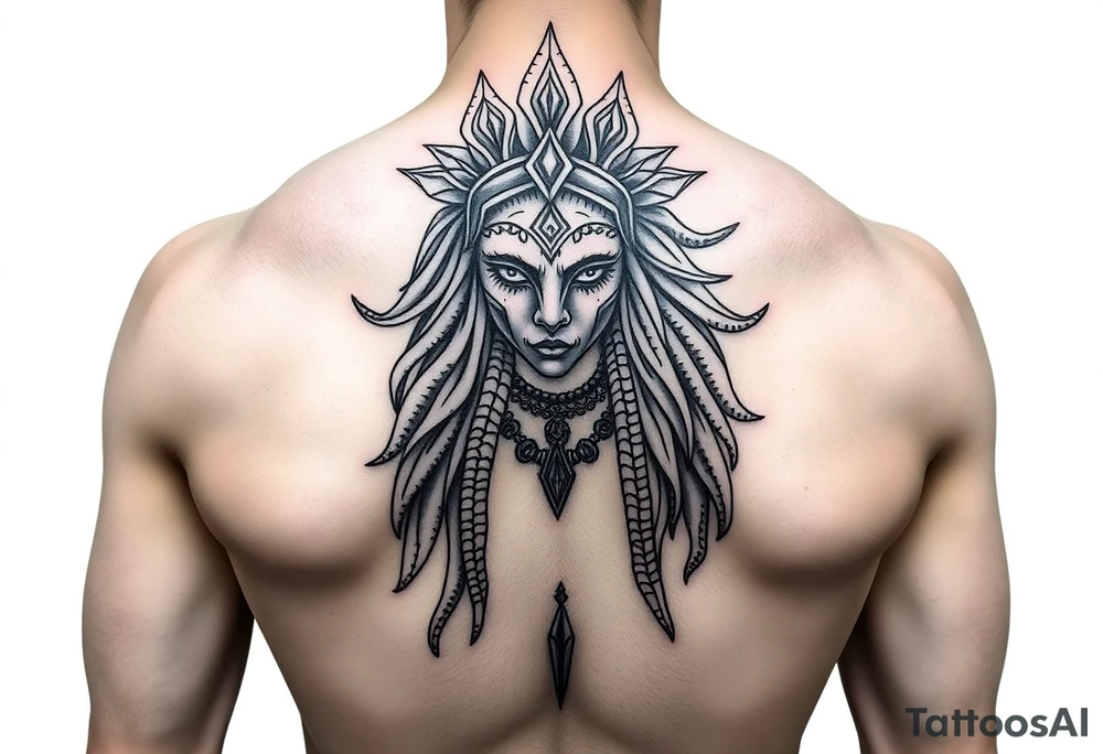Sexy, powerful African goddess Leo tattoo tattoo idea