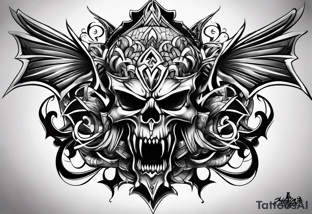 Graffiti art of the name Evil Jaga tattoo idea