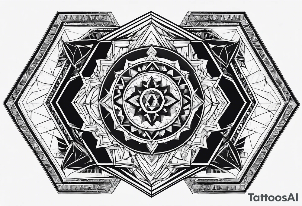 black hexagon power tattoo idea