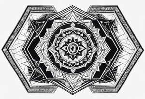 black hexagon power tattoo idea
