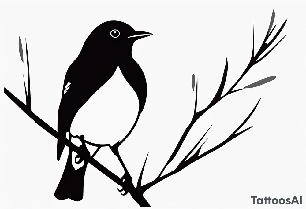 A semi abstract blackbird based on the Beatles song blackbird tattoo idea