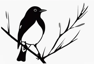 A semi abstract blackbird based on the Beatles song blackbird tattoo idea