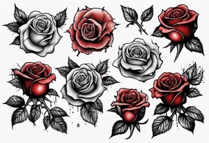 the top of a rose that is bleeding tattoo idea
