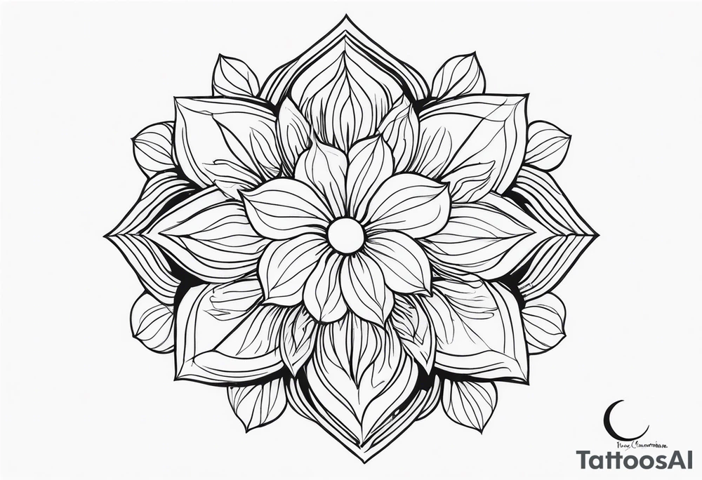 Étoile lune fleur avec prénoms Timoté Valentin Clémentine tattoo idea