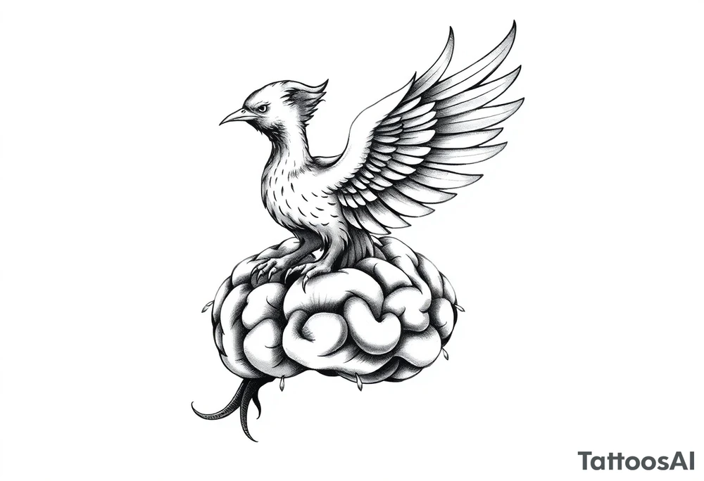 phoenix coming out of a brain tattoo idea