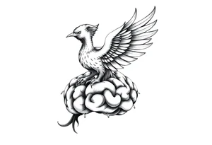 phoenix coming out of a brain tattoo idea