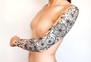 bold line dark witchstyle tattoo idea