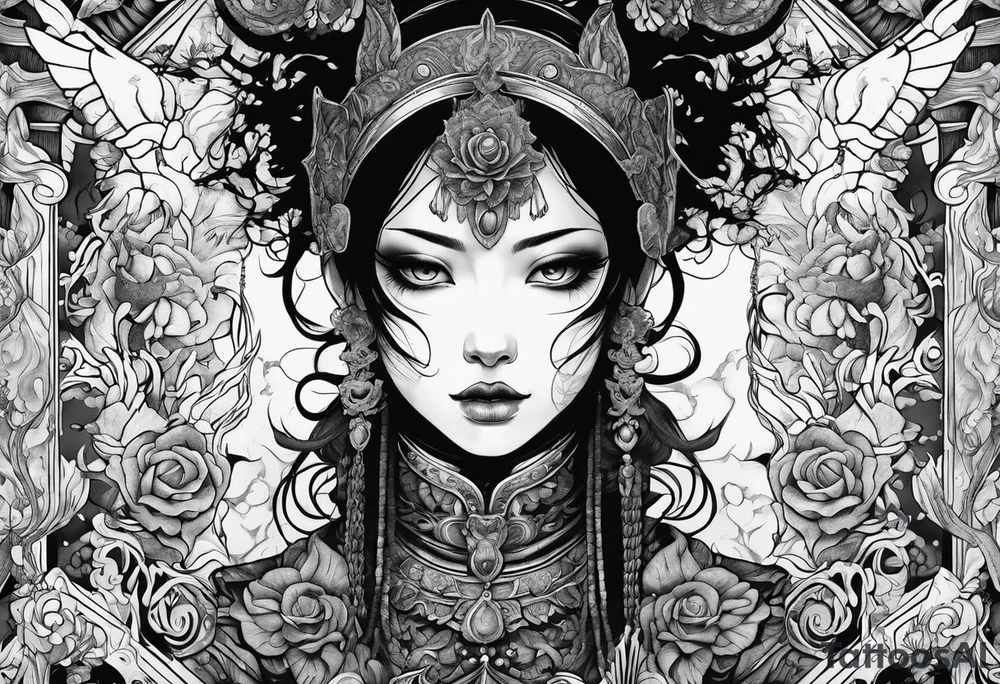Beautiful body horror tattoo idea