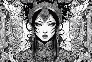 Beautiful body horror tattoo idea