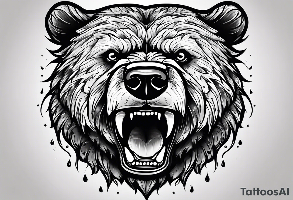 angry bear tattoo idea