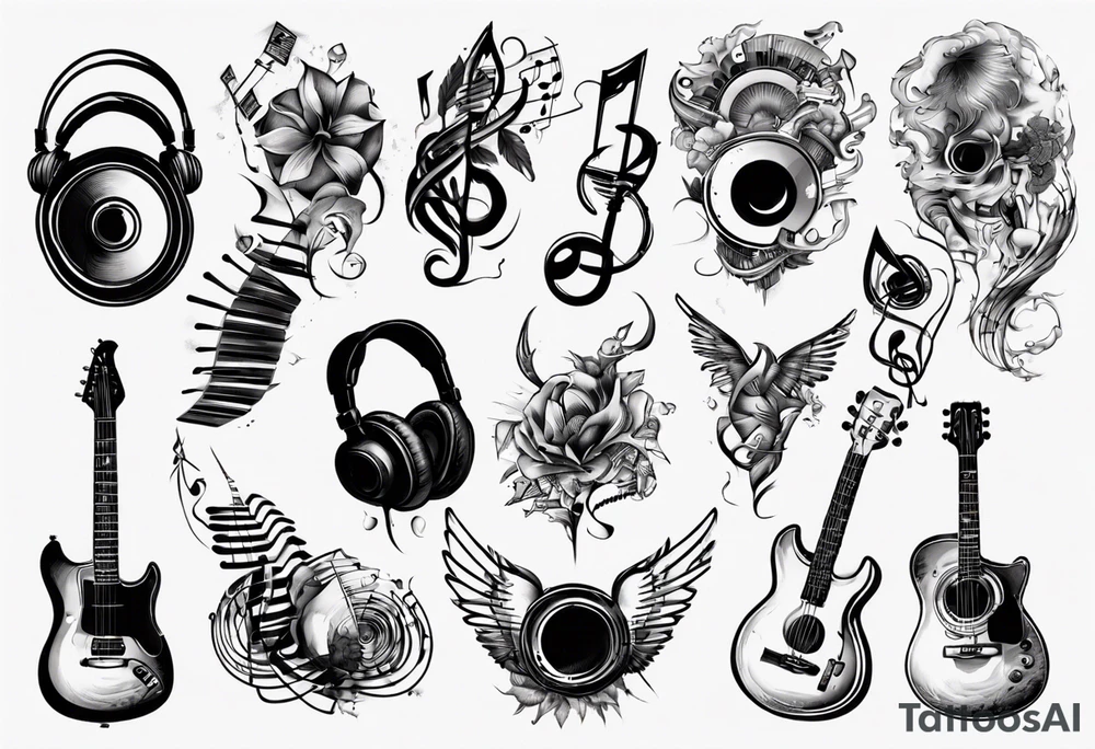 music sound tattoo idea