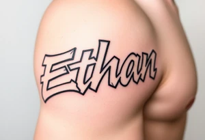 The name Ethan in graffiti tattoo idea