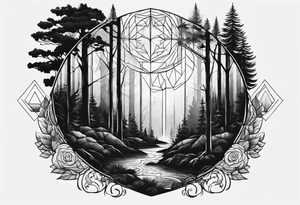 dark forest tattoo idea