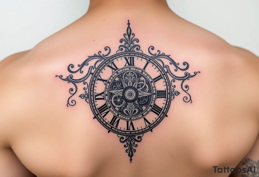 vintage roman numerals within ornate clockwork mechanism tattoo idea vintage roman numerals within ornate clockwork mechanism tattoo idea