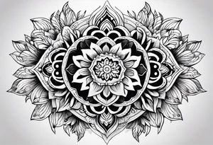 flower mandela hip piece tattoo idea