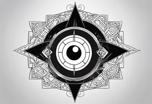 Utachi with sharingan on tricep tattoo idea