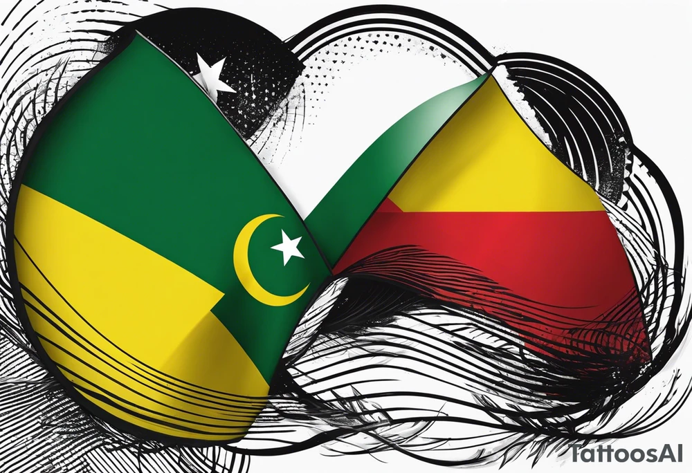 São Tomé e Príncipe flag tattoo idea