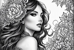 ripped lace over armor tattoo idea