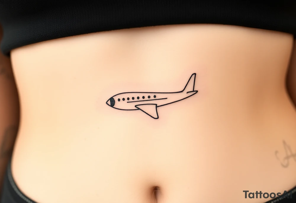 Small airplane who has moustache tattoo idea