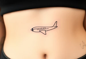 Small airplane who has moustache tattoo idea
