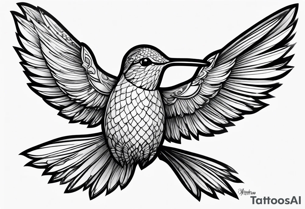 hummingbird simple tattoo idea